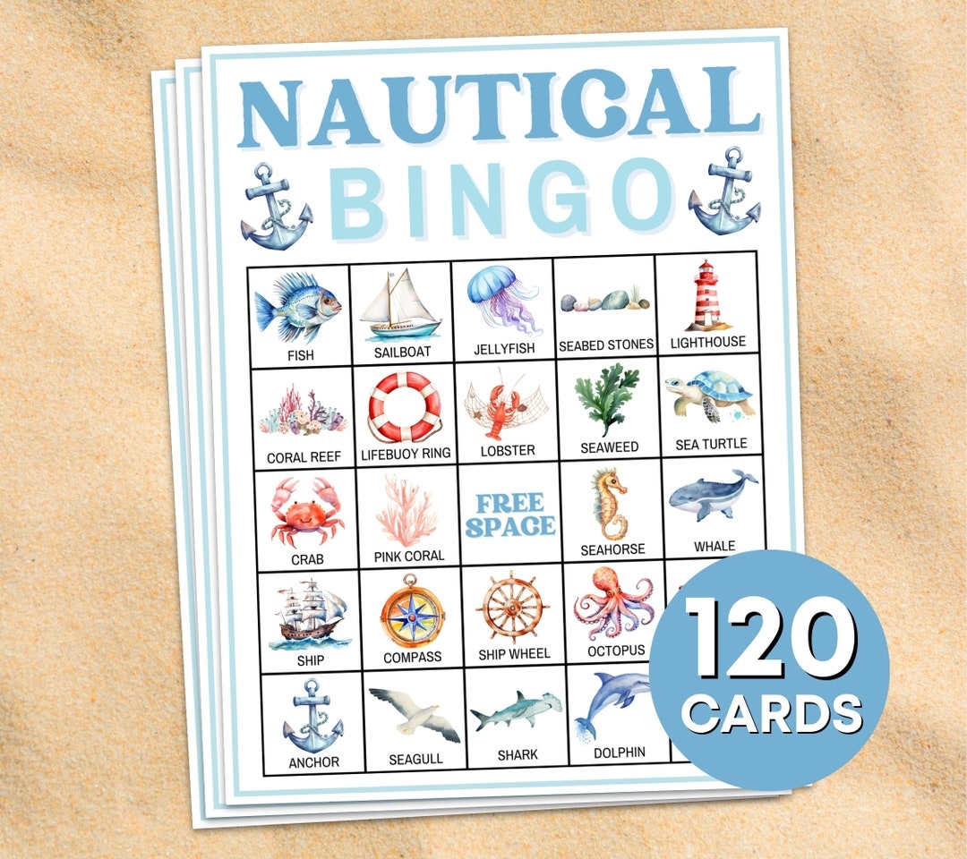 Boating Image Printable Bingo Cards