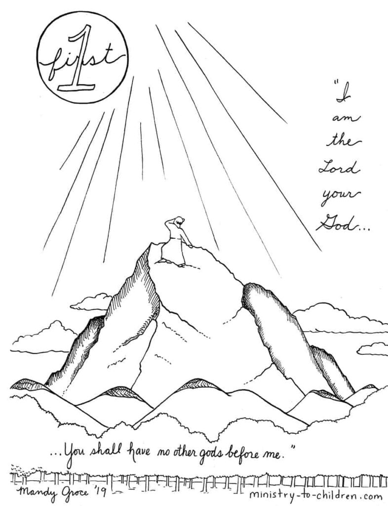 1st Commandment Coloring Page No Other Gods Before Me Ministry To Children