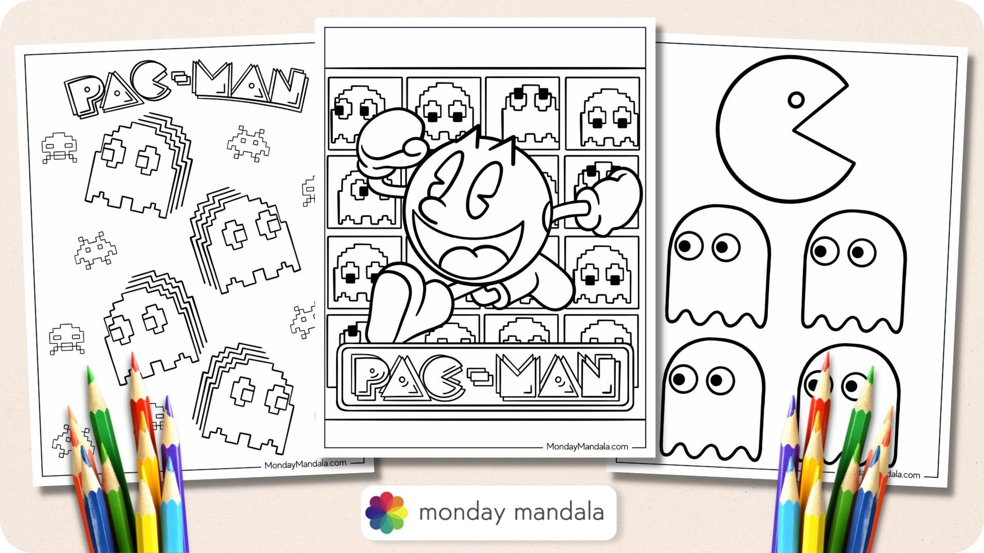 20 Pac Man Coloring Pages Free PDF Printables 