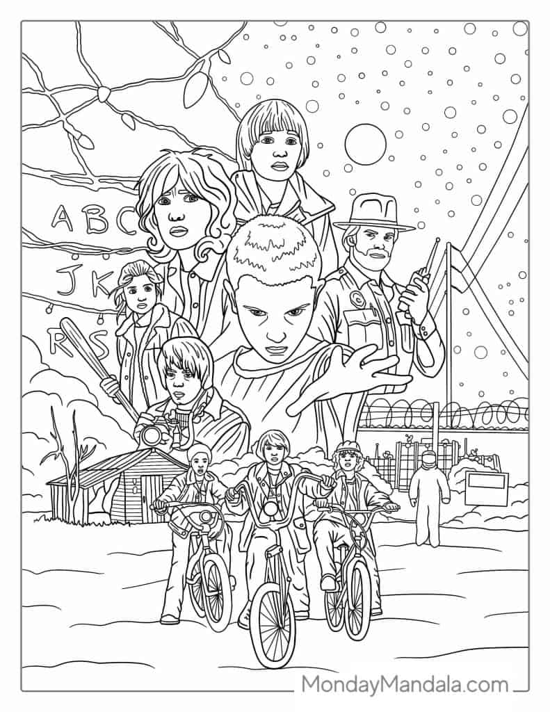Stranger Things Black And White Images Printable