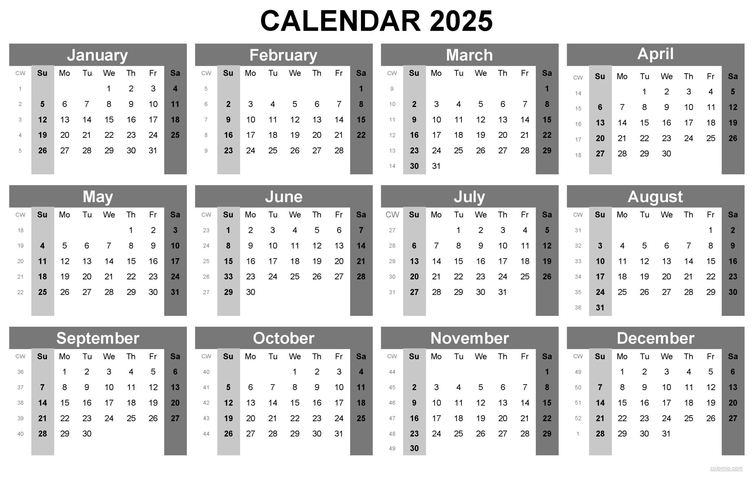 2025 Calendar Images Printable