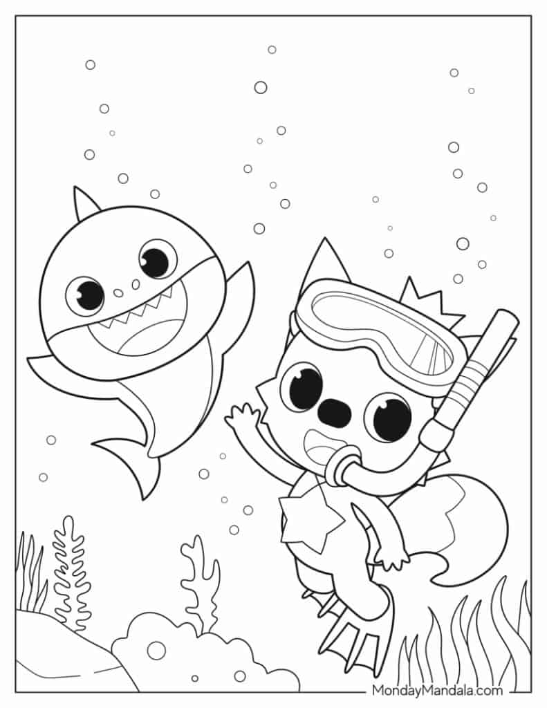 24 Baby Shark Coloring Pages Free PDF Printables 