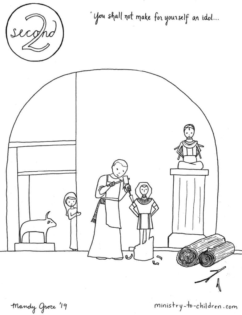 2nd Commandment Coloring Page Not Make Idols Ministry To Children
