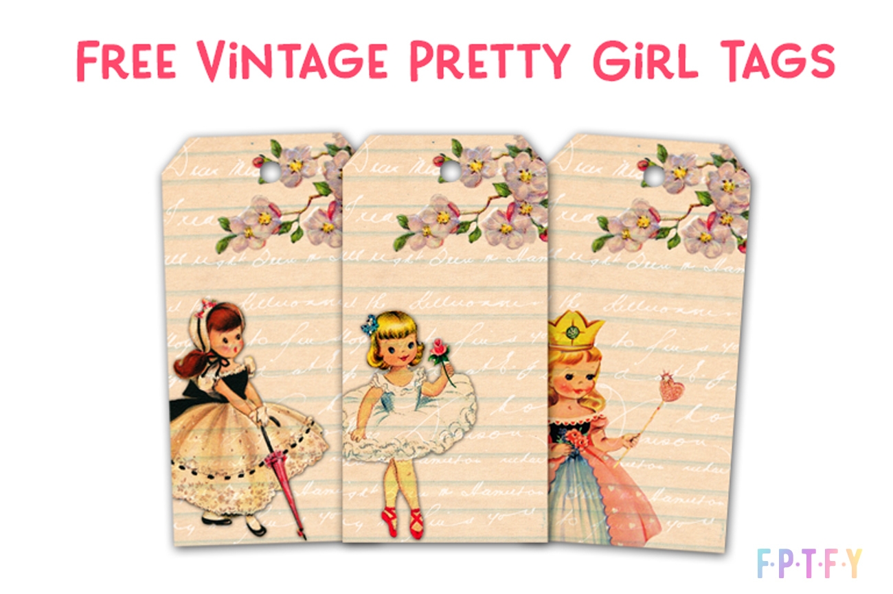 3 Free Vintage Pretty Girl Printable Tags Free Pretty Things For You