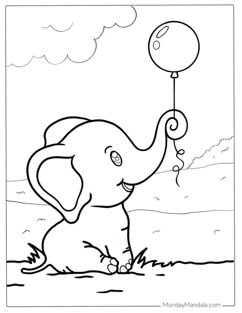 Images Of Printable Elephant To Color