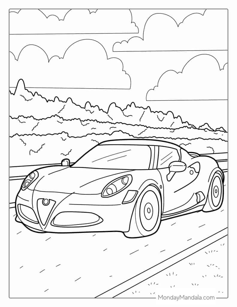 52 Car Coloring Pages Free PDF Printables 
