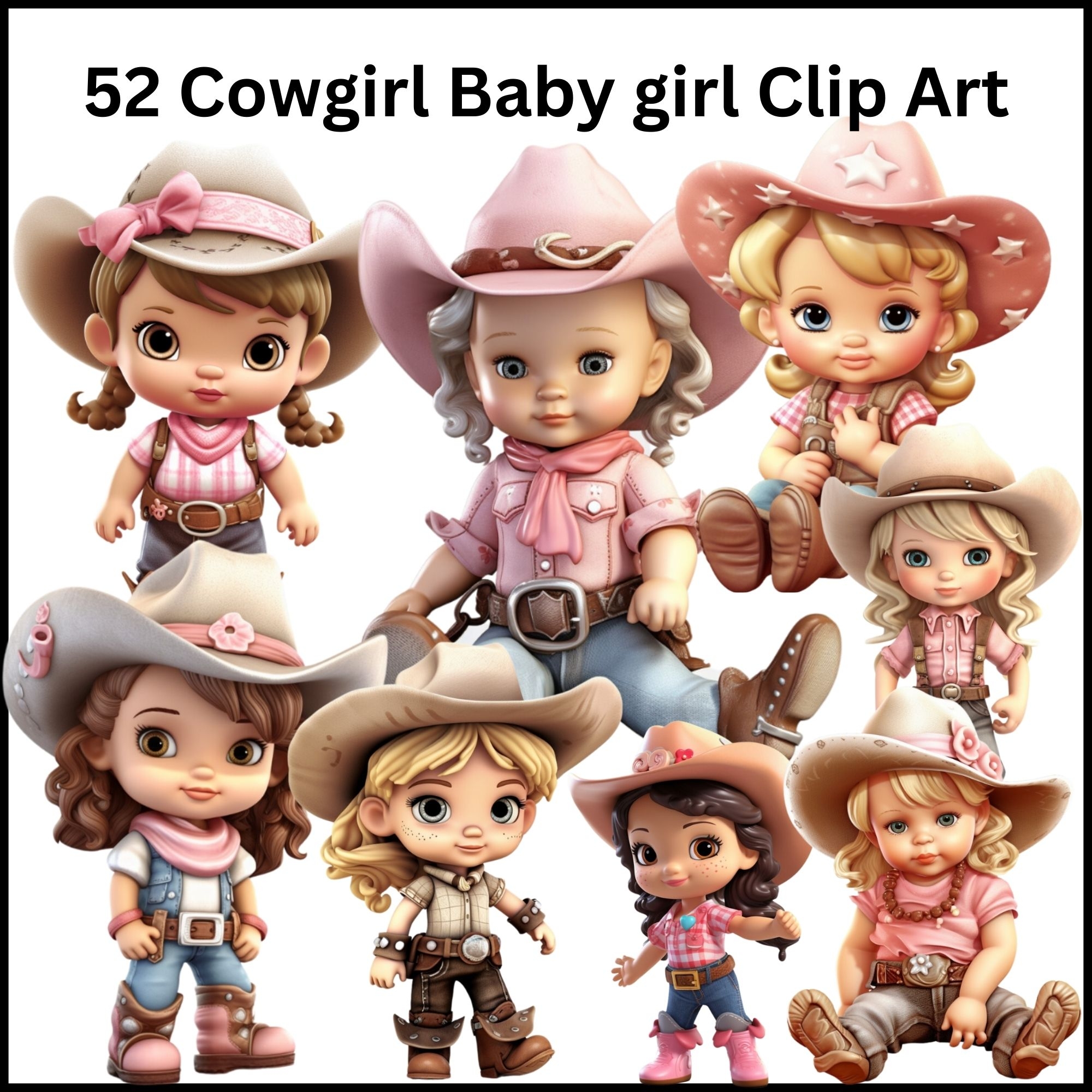52 Cowgirl Baby Girl Clip Art Set Perfect For All Kinds Famous Baby Clip Art Made By Teachers