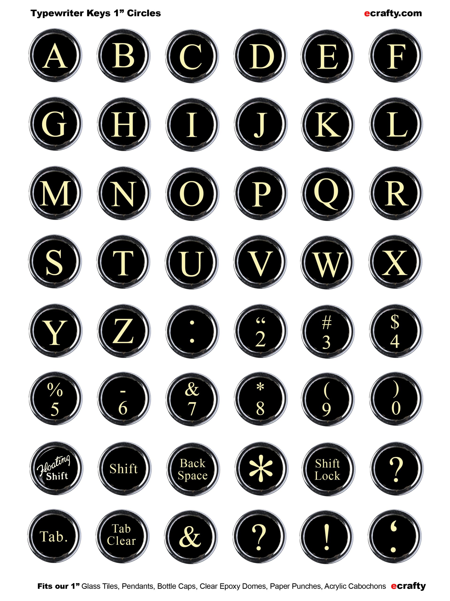 Vintage Typewriter Key Image Printable