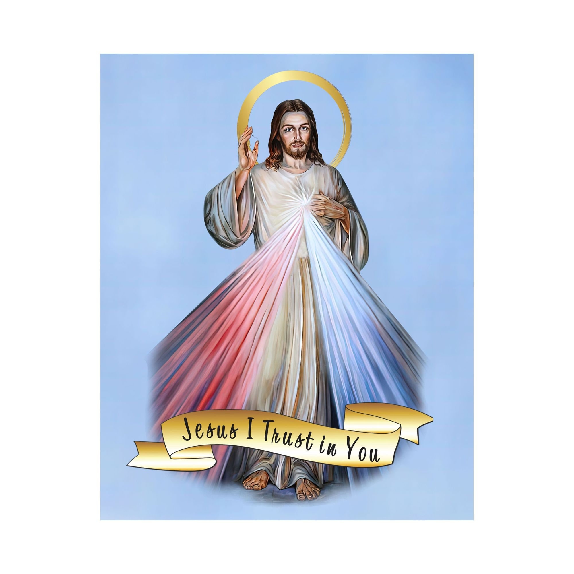 8 x10 DIGITAL DOWNLOAD Jesus Divine Mercy Blue English Catholic Saint Printable Picture Etsy