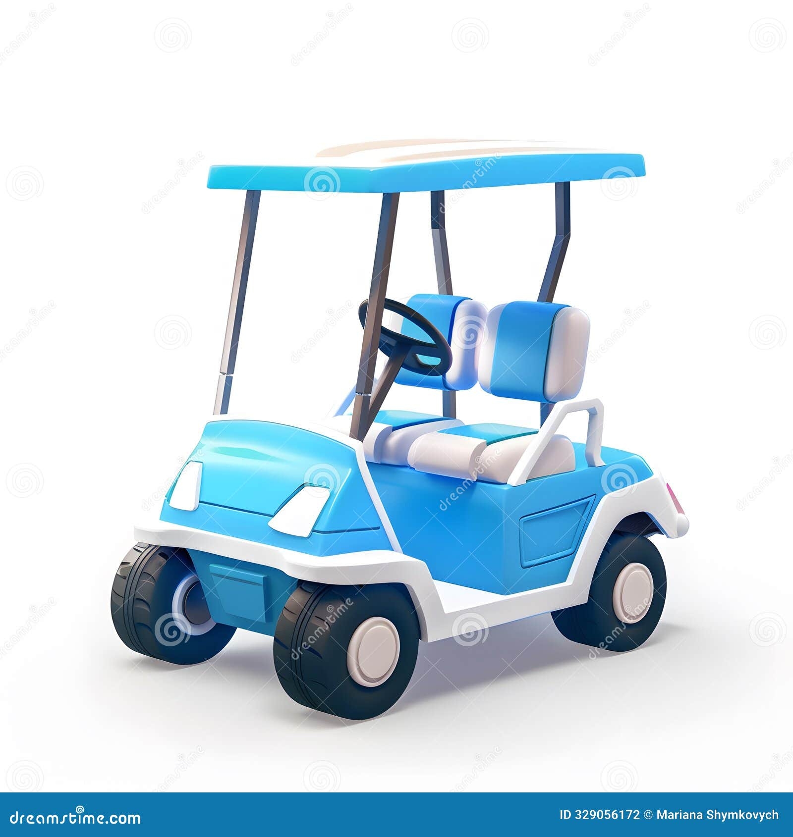 A 3D Icon Of A Golf Cart On A White Background Stock Illustration Illustration Of Sports Sporting 329056172