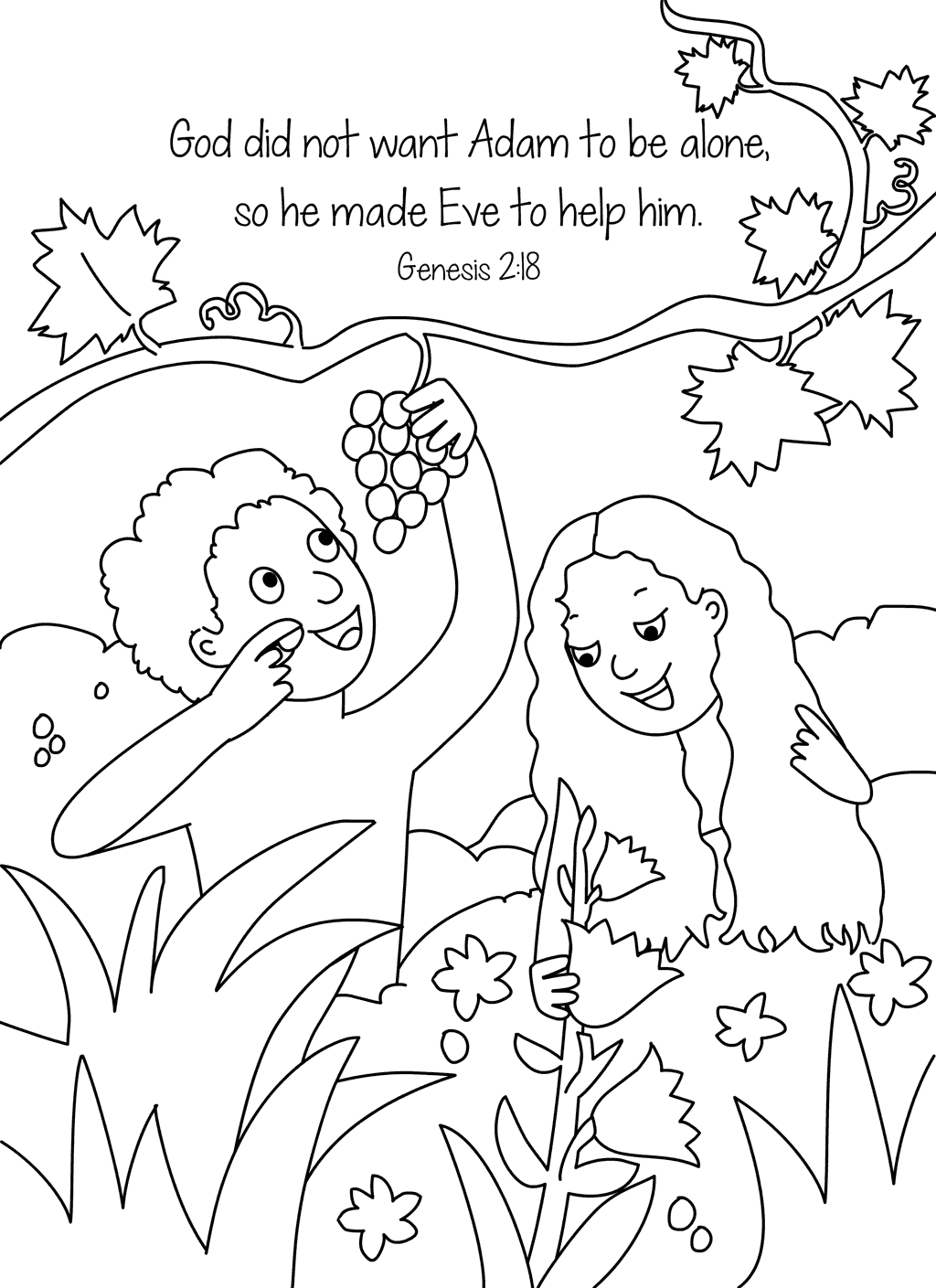 Adam And Eve Coloring Pages Printable Coloring Pages FREE