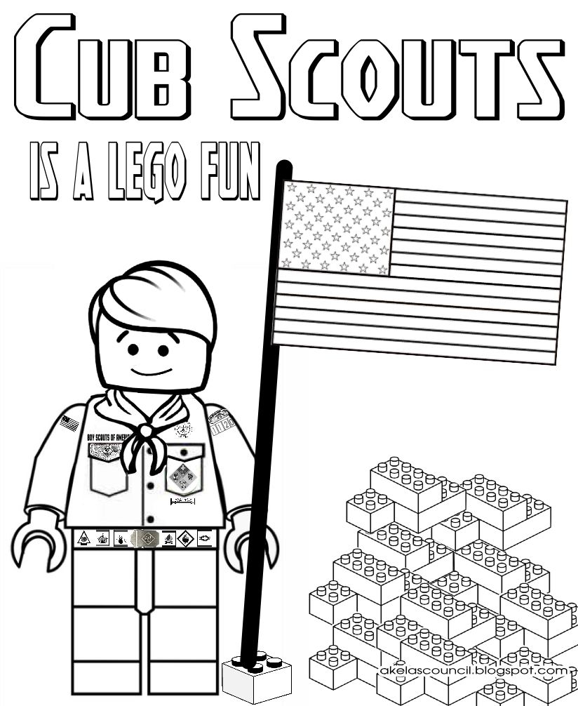 Akela s Council Cub Scout Leader Training Lego Cub Scout Coloring Page Great For The Blue Gold Banquet Or A Regular Pack Meeting Free Printable Clipart