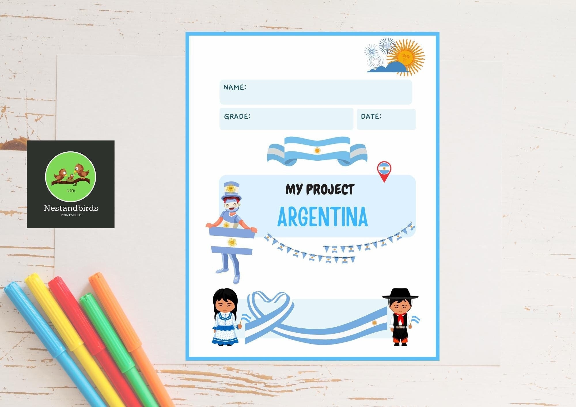 All About Argentina For School Projects Unit Study grade 2 And 3 Hispanic Heritage Week Kids Printable Countries Flags Fun Facts Etsy Canada