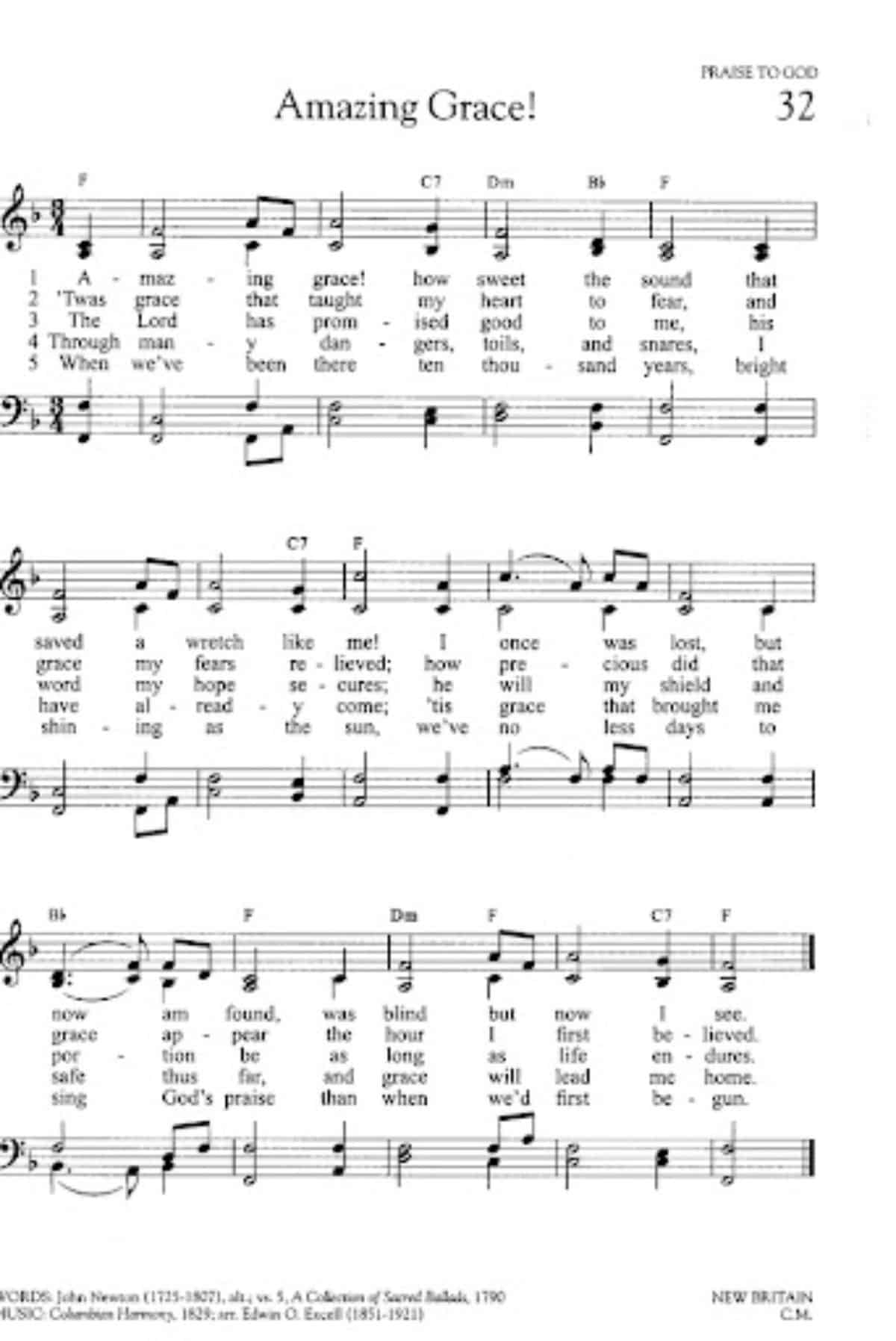 Free Printable Image Of Song Amazing Grace