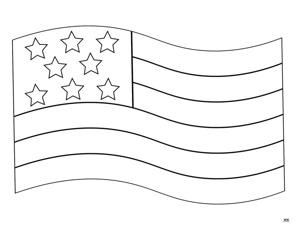 Small Outline Blank Flag Image Printable