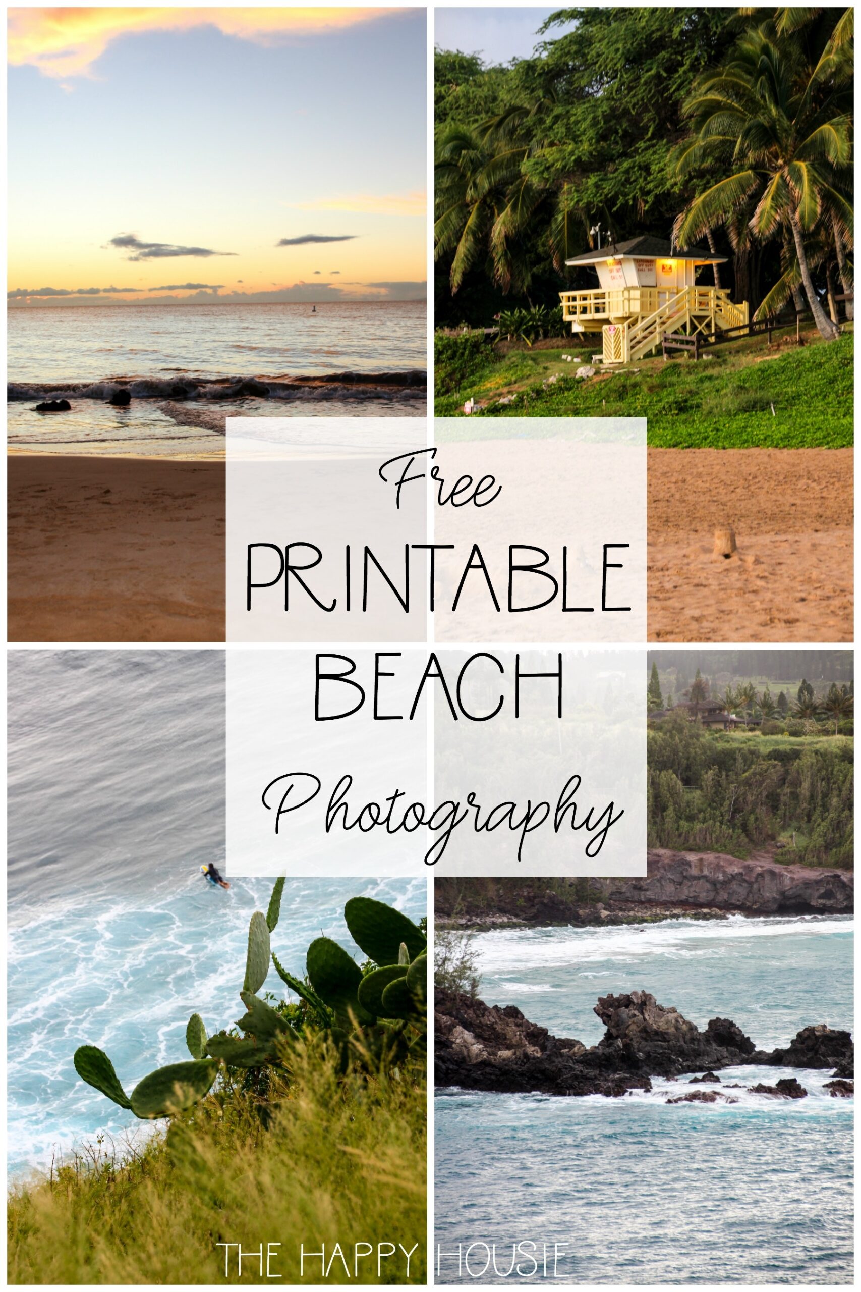 Beach Theme Gallery Wall With Free Printable Beach Photography The Happy Housie