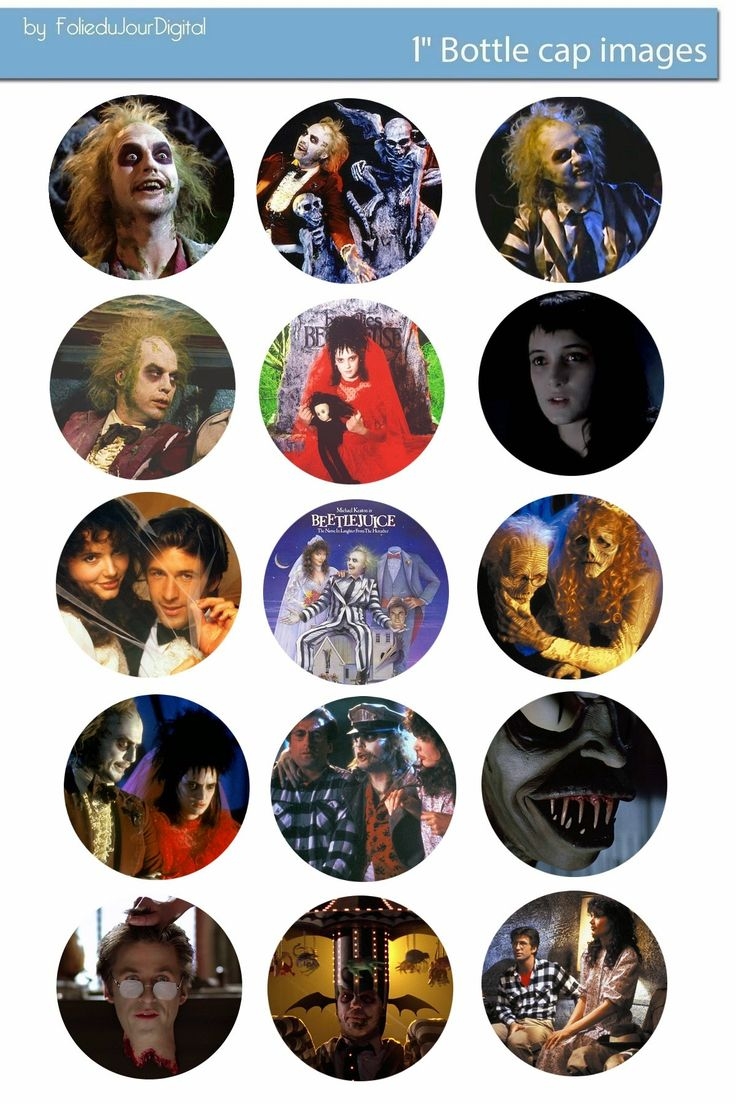 Beetlejuice Free Digital Bottle Cap Images 1 