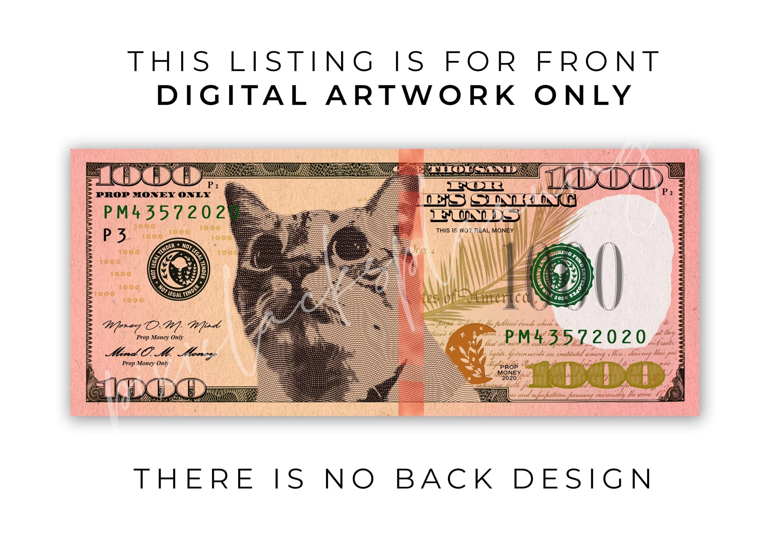 1000 Dollar Bill Printable Image