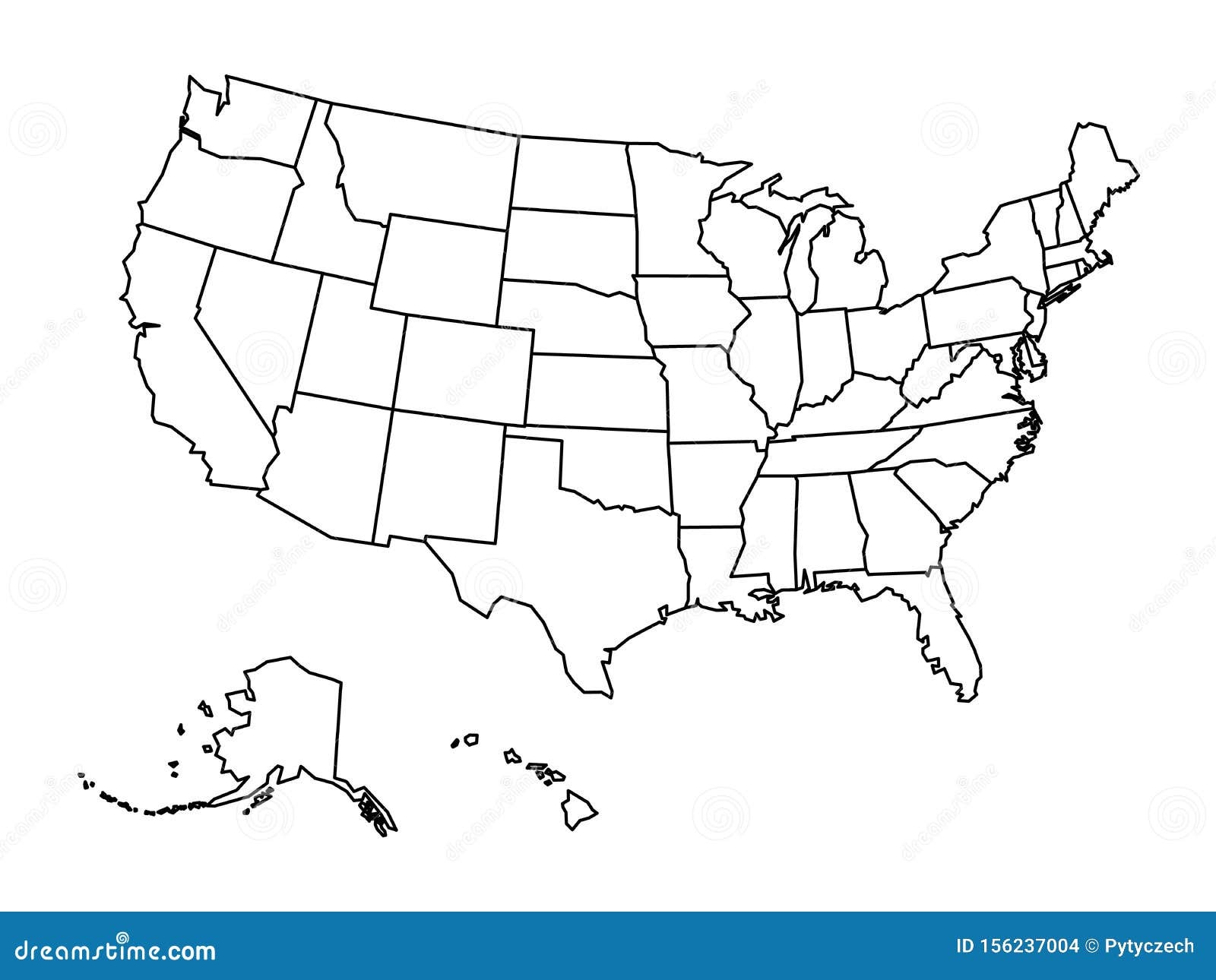 Us Map Image Black And White Printable