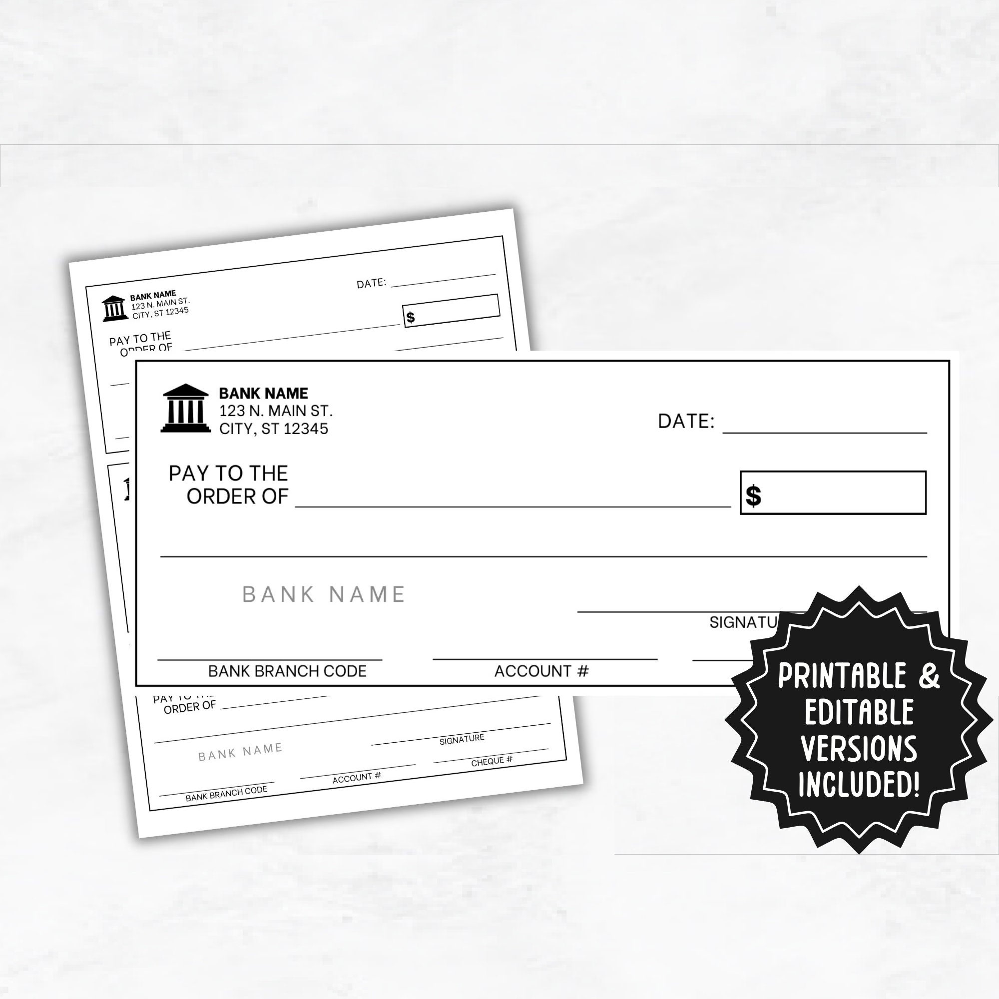 Printable Image Of A Blank Check