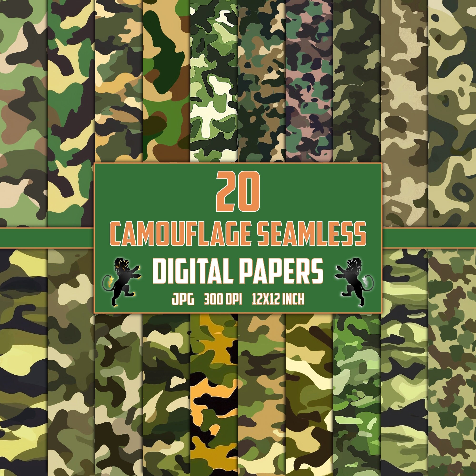 Camouflage Digital Paper Camouflage Seamless Patterns Camouflage Printable Camouflage Pattern Camouflage Scrapbook Camouflage Clipart Etsy