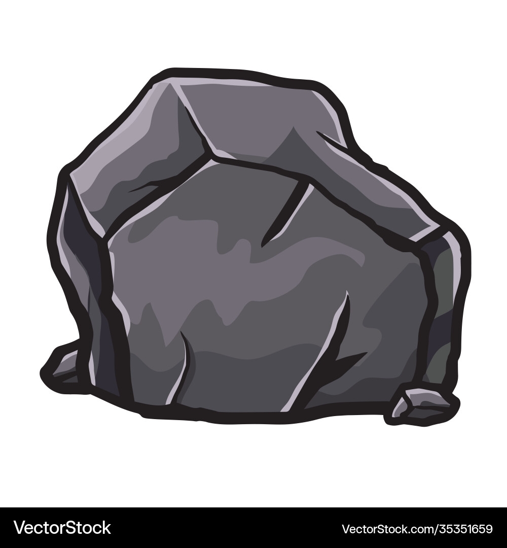 Cartoon Rock Boulders Isometric Style Royalty Free Vector