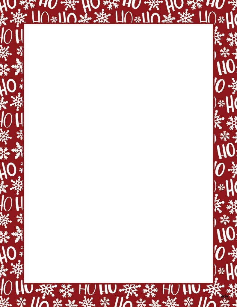 Image Of Printable Christmas Border