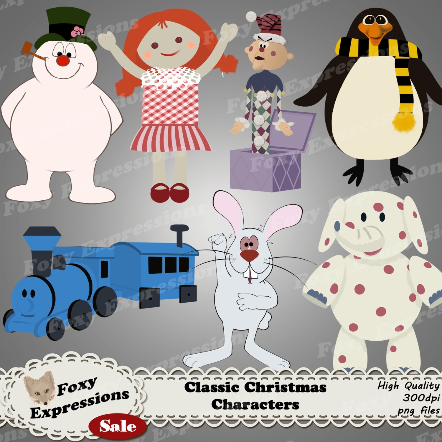 Classic Christmas Characters Digital Clip Art Pack Comes With Frosty Topper Rabbit The Gang Of Misfit Toys Like Charlie In The Box etc Etsy New Zealand