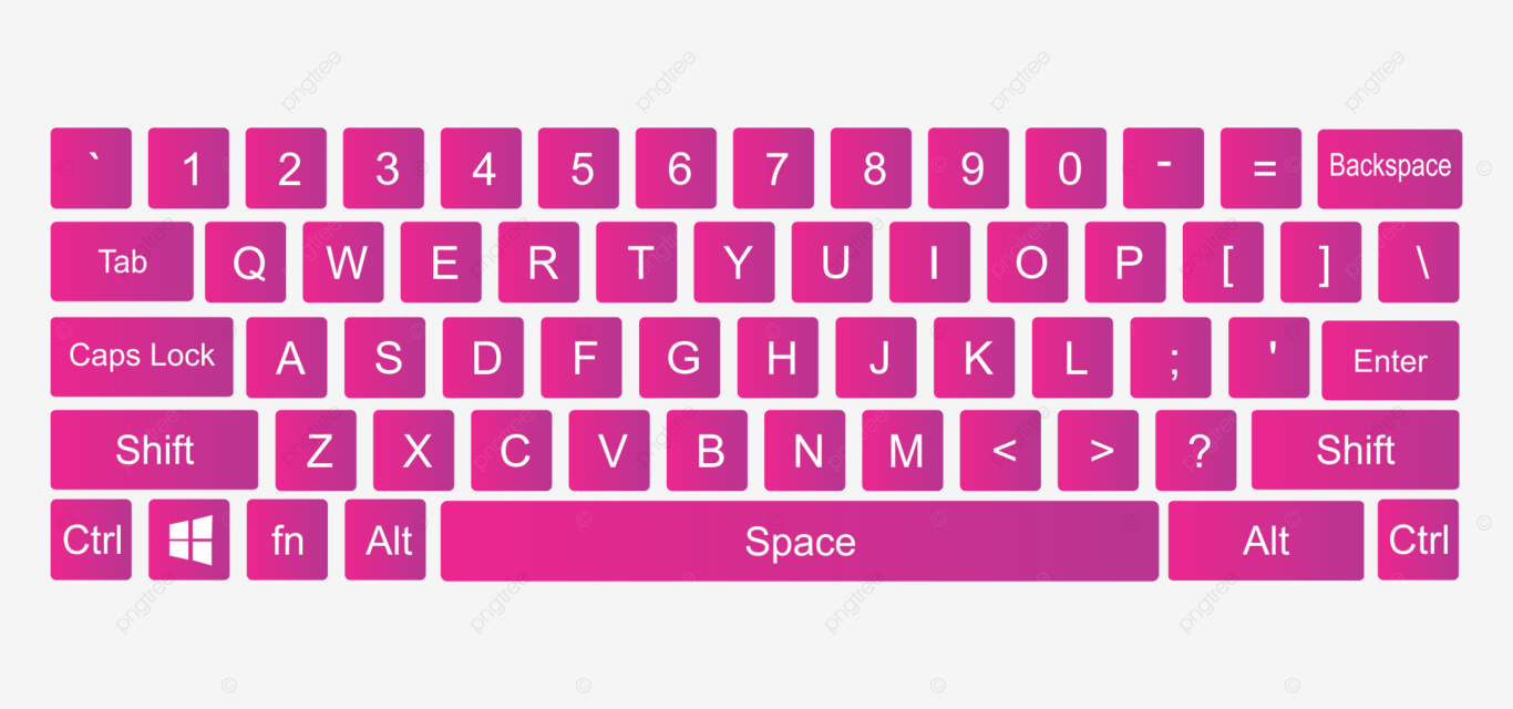 Computer Keyboard Transparent Computer Keyboard Magenta Color Keyboard Design Vector Keyboard Design PNG And Vector With Transparent Background For Free Download