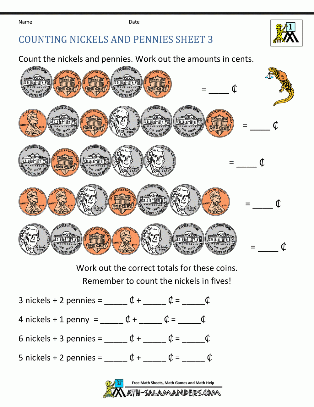 Images Of Printable Money Worksheets 1St Grade