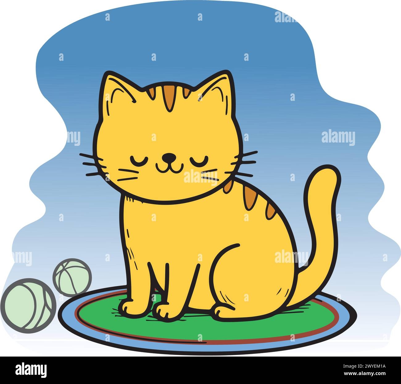 Cute Cat Coloring Pages Printable Cut Out Stock Images Pictures Alamy