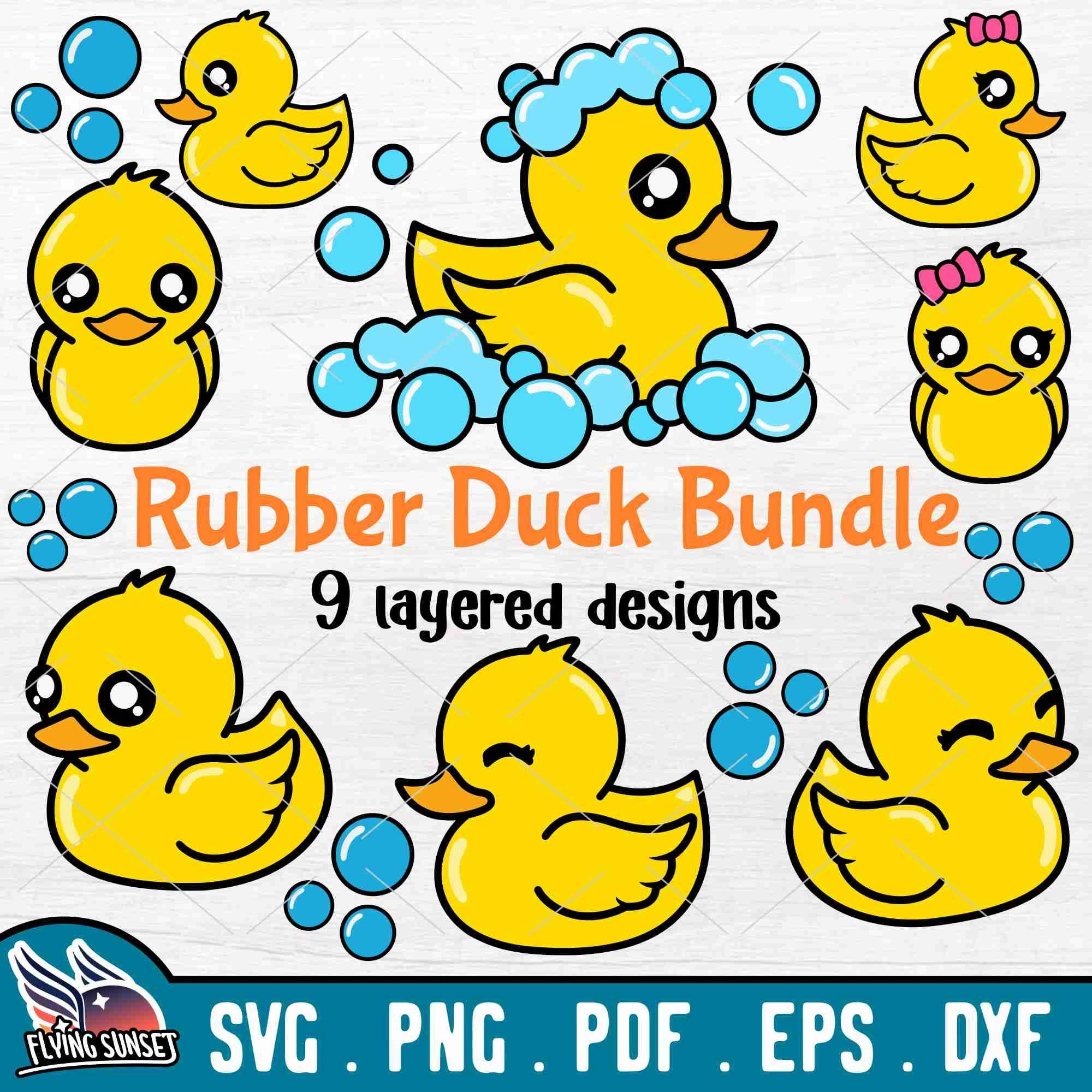 Cute Rubber Duck SVG Rubber Ducky Clipart Bathroom Toy Cut File Cricut Silhouette Sticker Duckling PNG Mother Baby Printable Pdf DXF Etsy
