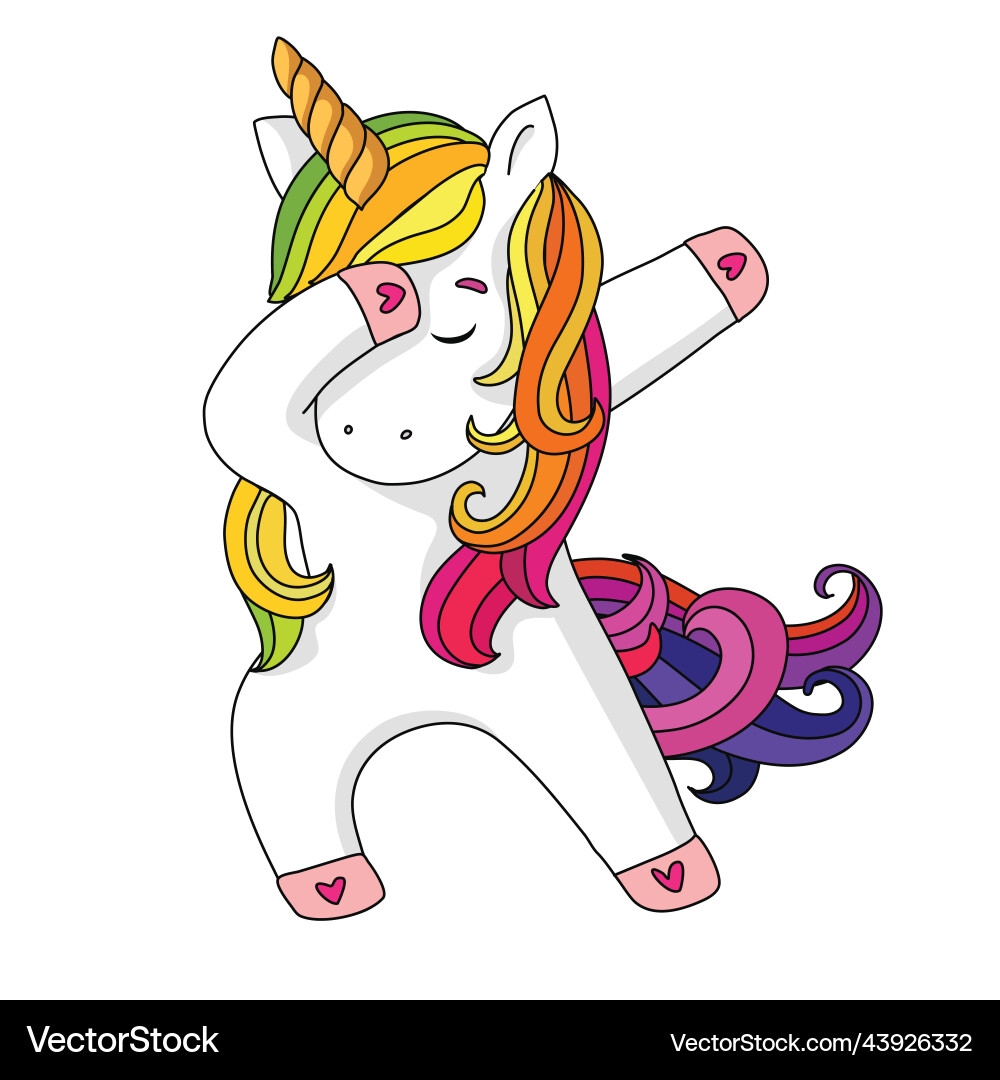 Dabbing Unicorn Royalty Free Vector Image VectorStock