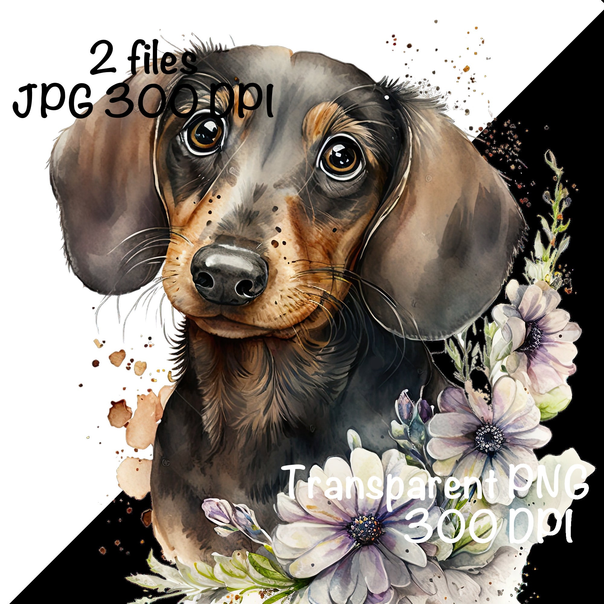 Free Printable Dachshund In Flowers Images
