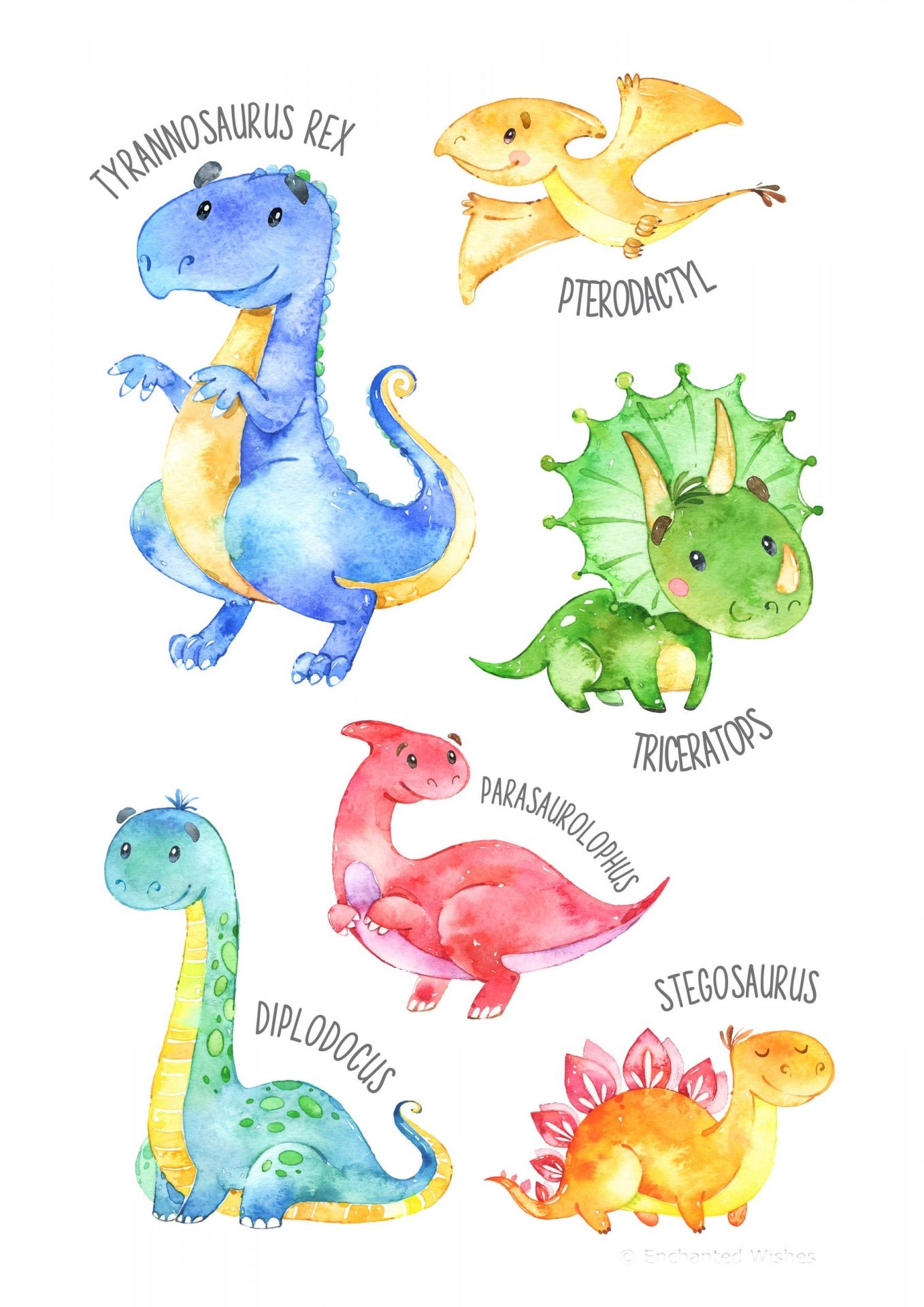 Dinosaur Names Print Wall Art Printable Prints