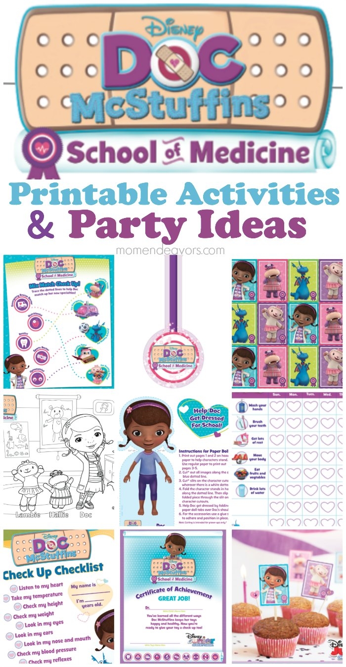 Doc McStuffins School Of Medicine Week Free Printables Party Ideas Mom Endeavors