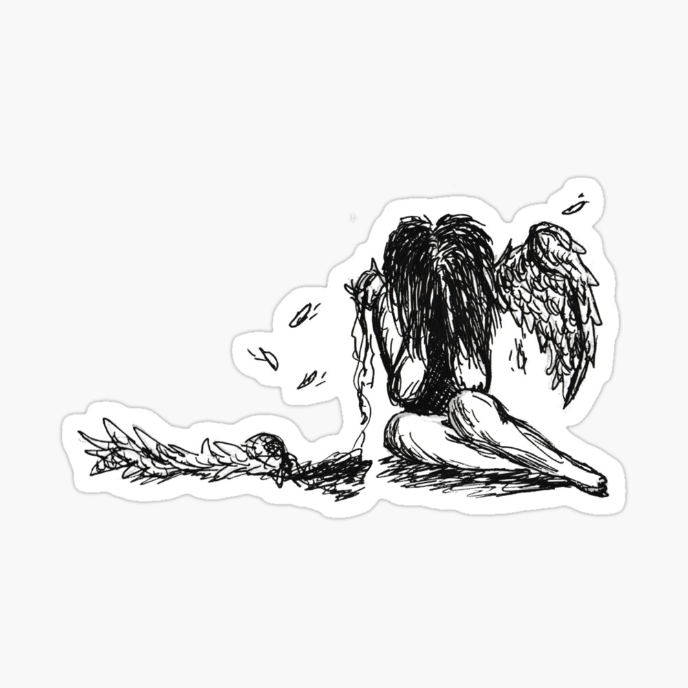 Fallen Angel With Broken Wing Photographic Print For Sale By InkDevil Redbubble