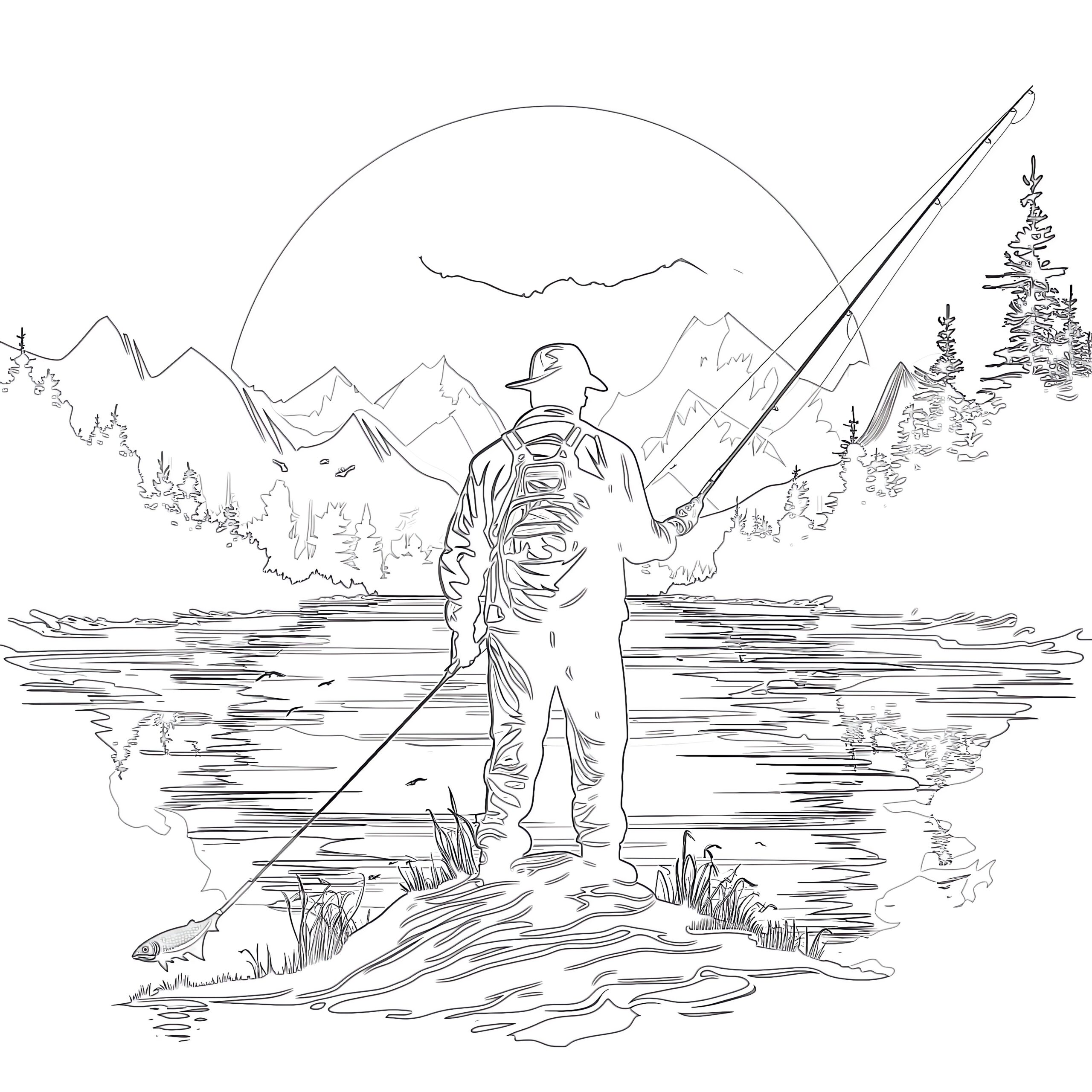 Fishing Coloring Pages For Adults Coloring Pages Mimi Panda