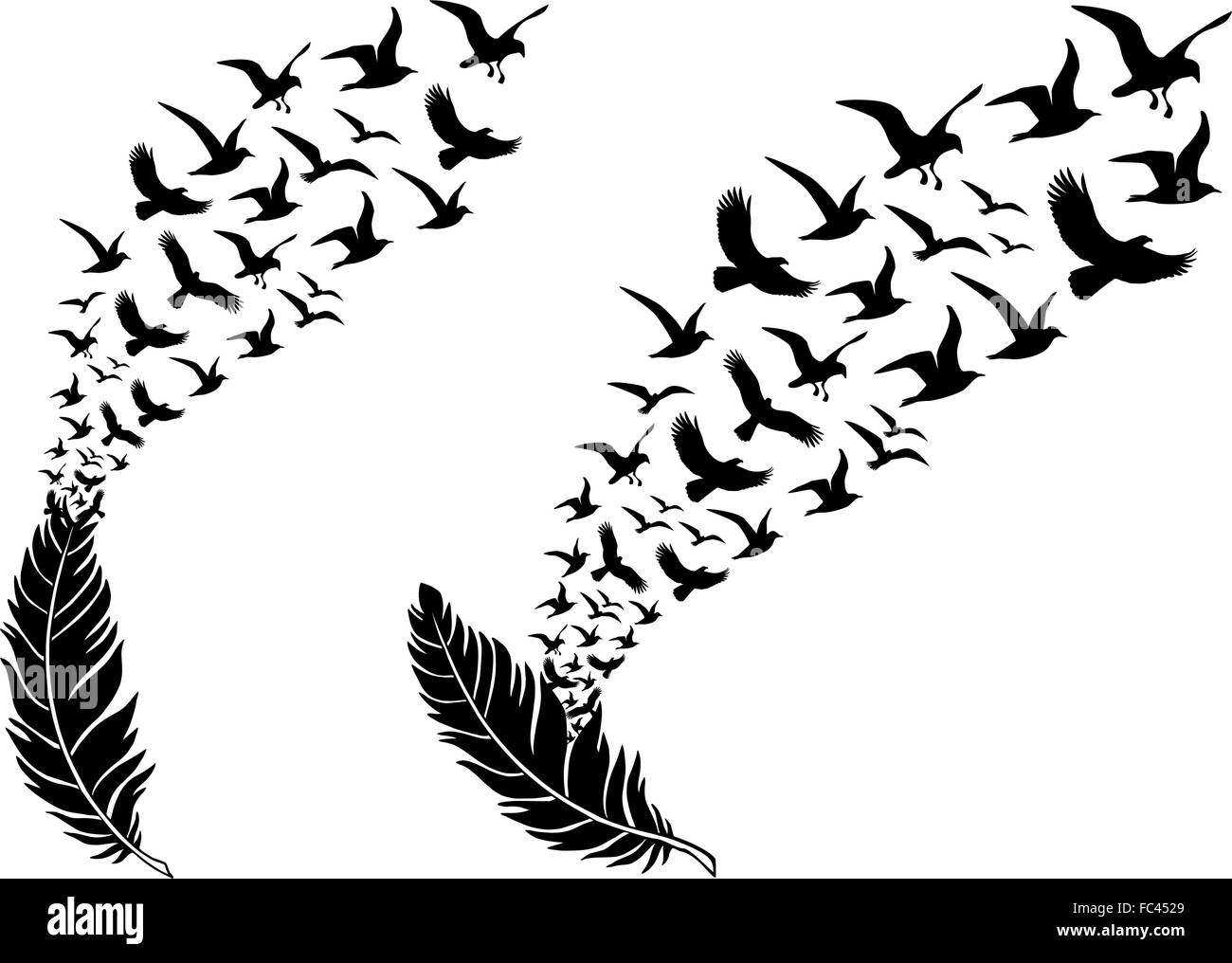 Flying Bird Clipart Black And White Stock Photos Images Alamy