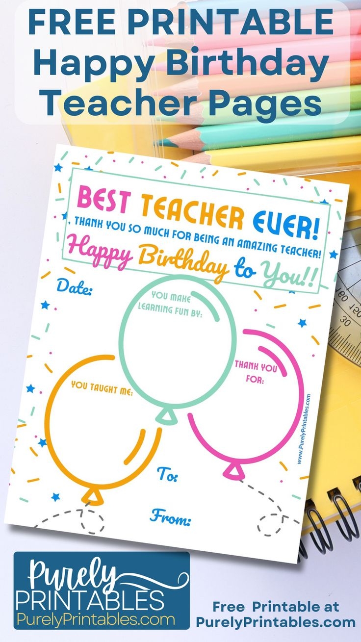 Happy Birthday Images For Teacher Free Printable