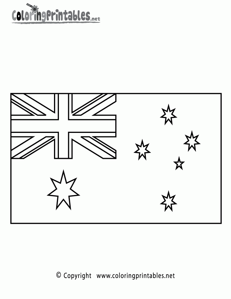 Free Printable Australia Flag Coloring Page