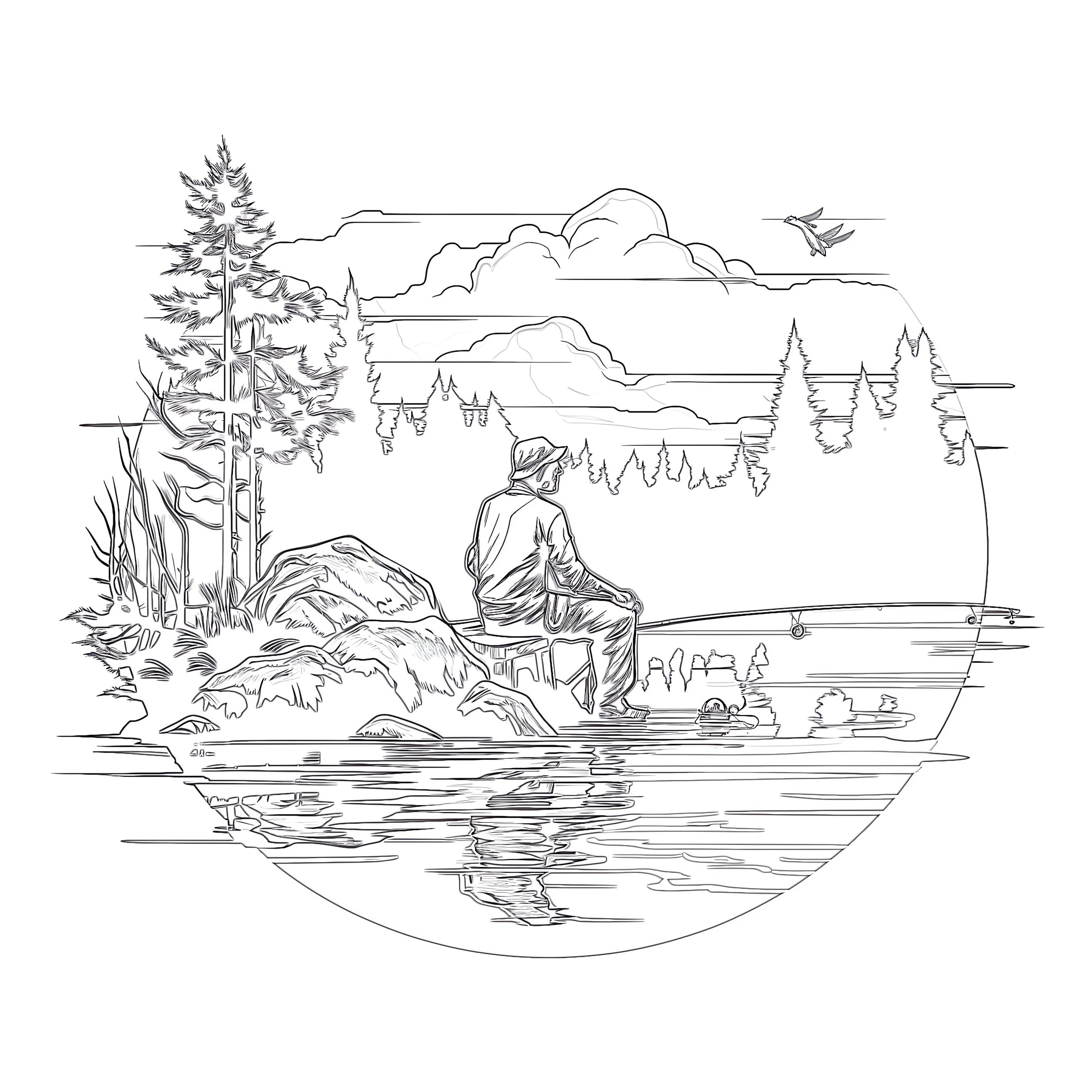 Free Printable Fishing Coloring Pages Coloring Pages Mimi Panda