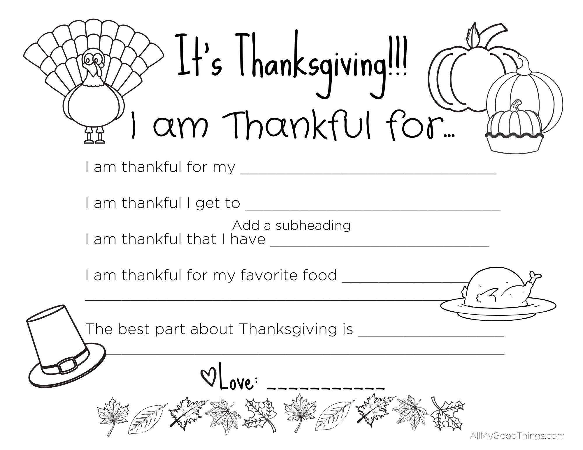 Printable Thanksgiving Images