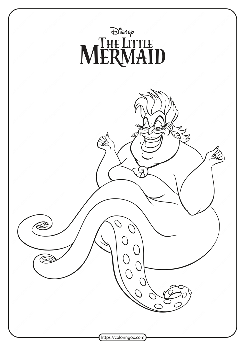 Free Printable Ursula Coloring Pages