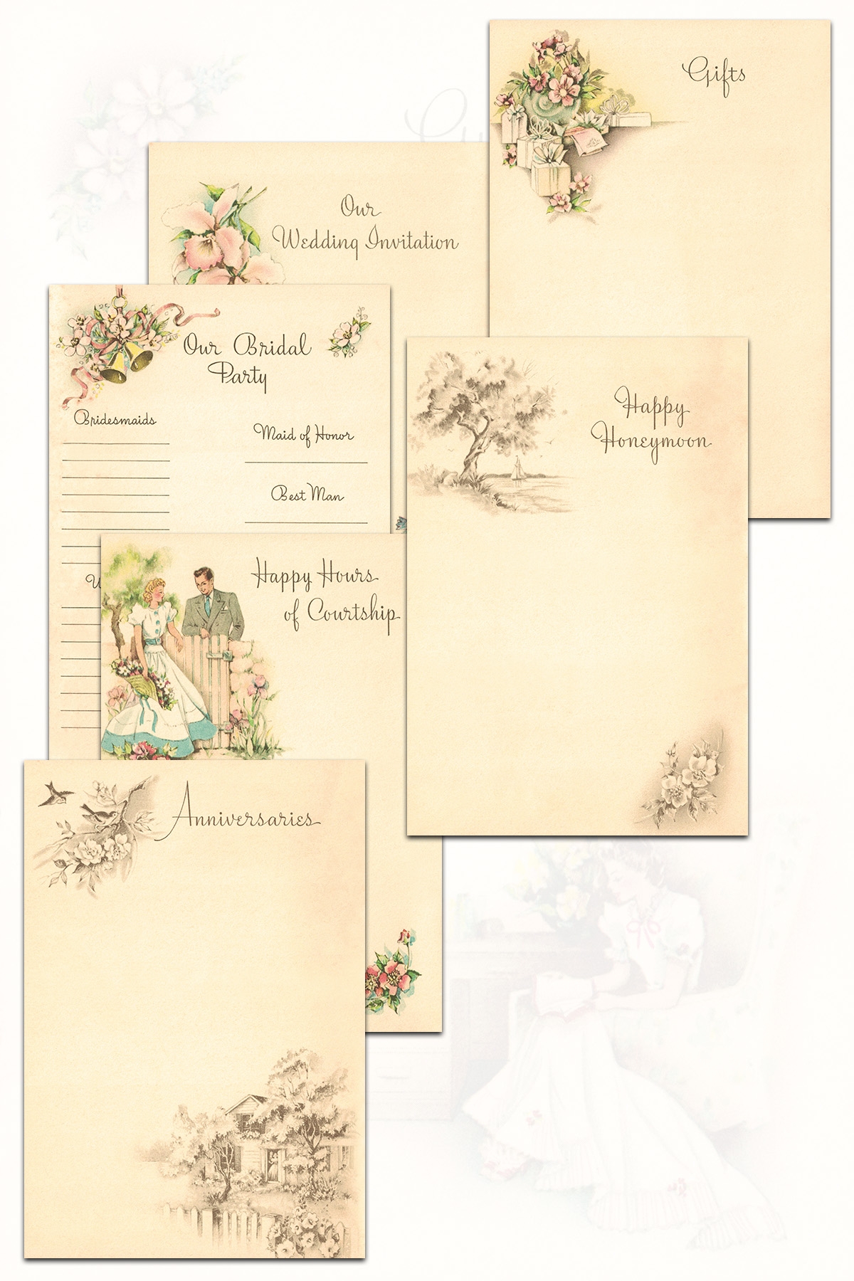 Free Printable Vintage The Bride s Book Pages Rose Clearfield