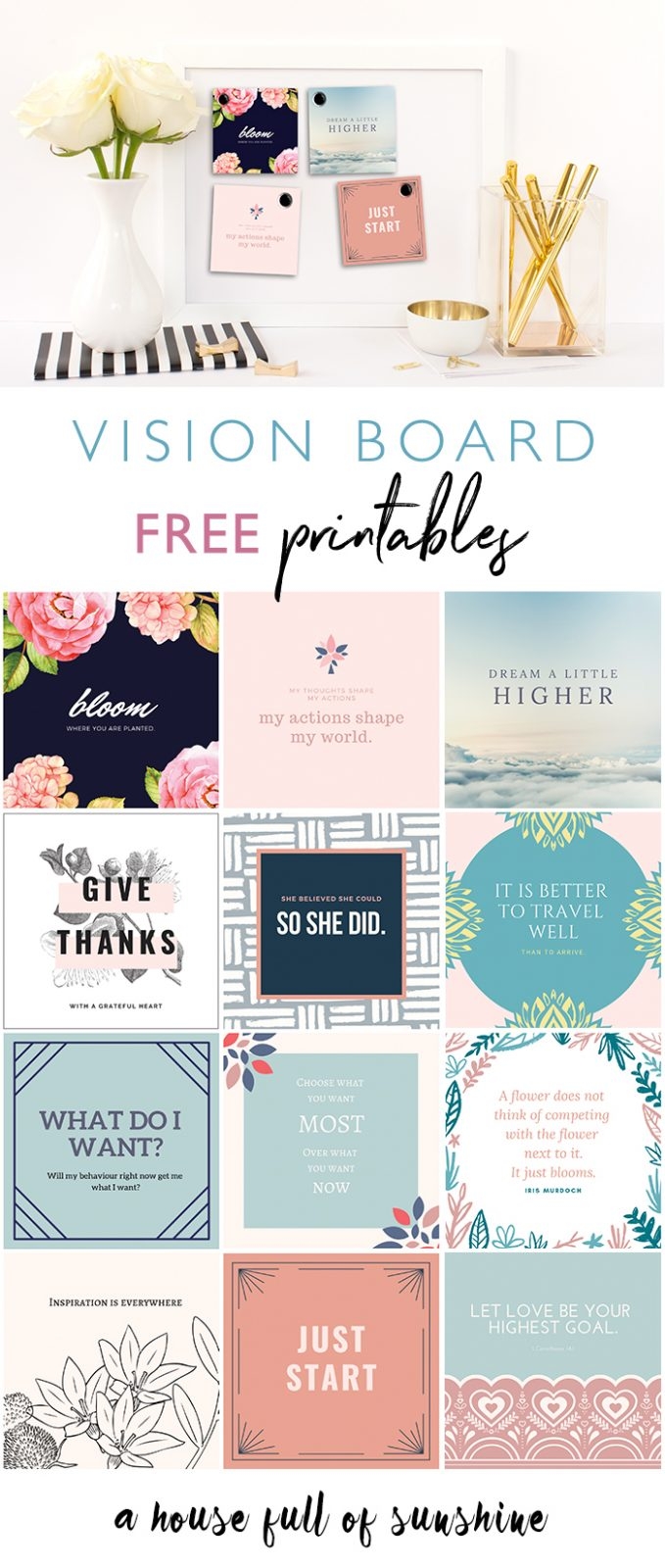 FREE Vision Board Printables A House Full Of Sunshine