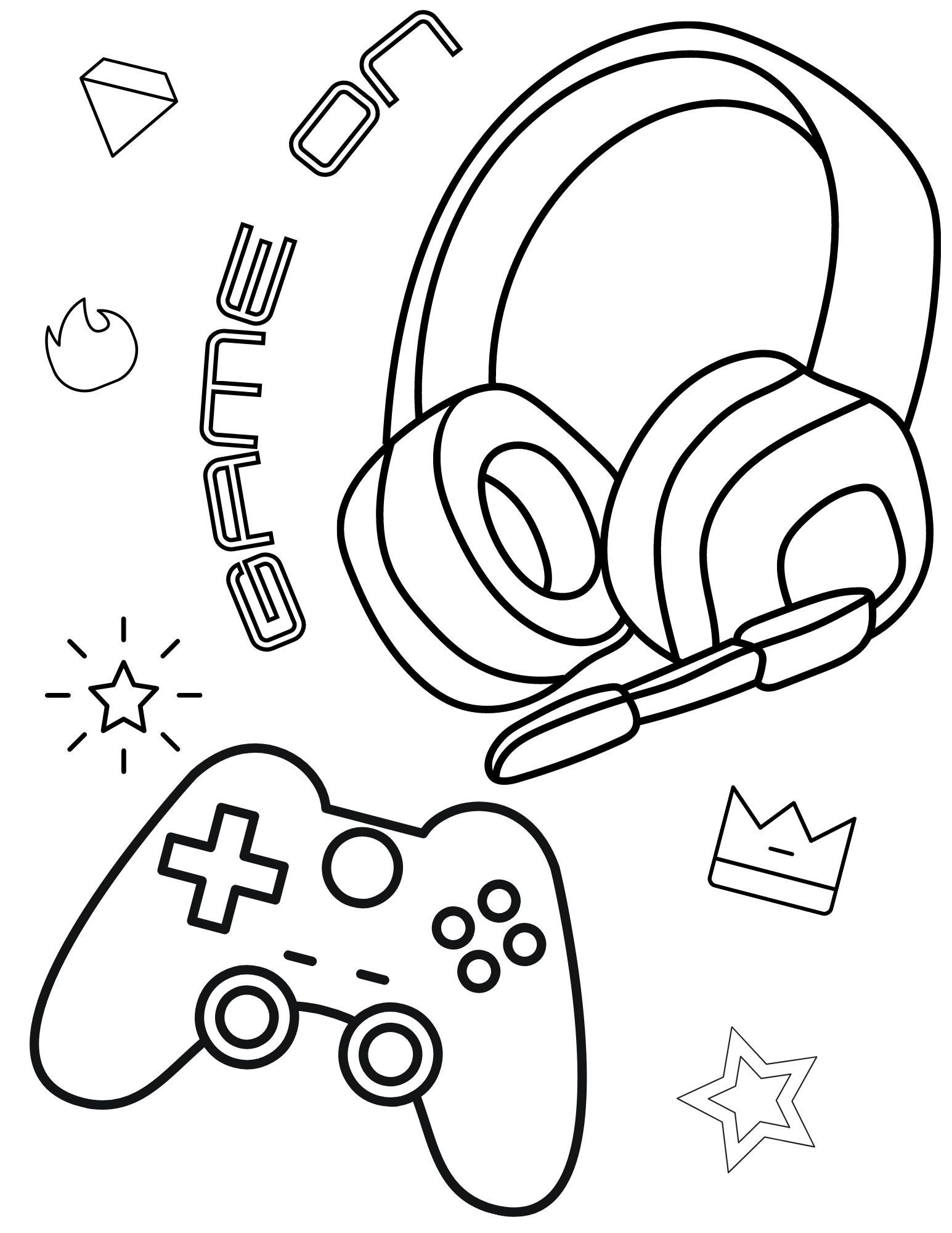 Printable Color Pages Image Of Gaming Controllers