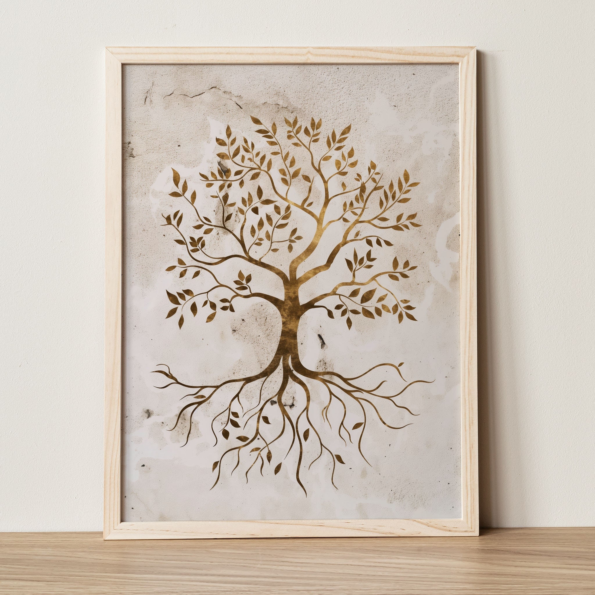Golden Tree Of Life Digital Download Tree Of Life Printable Yoga Wall Art Meditation Decoration Spiritual Art Mindfulness Poster Etsy