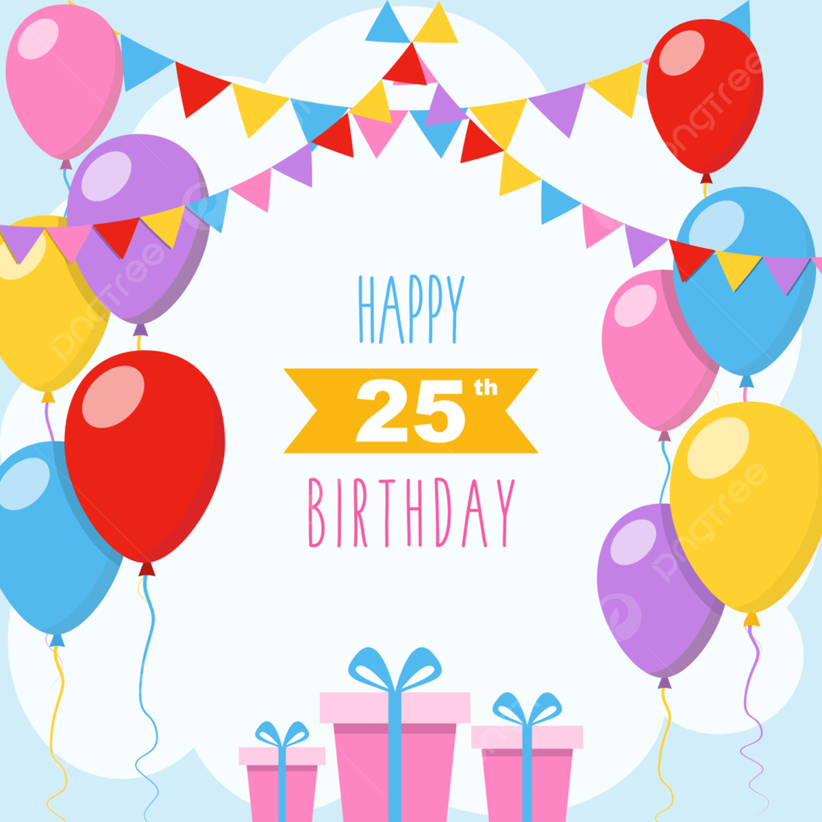 Happy 25th Birthday Card Poster Template Download On Pngtree