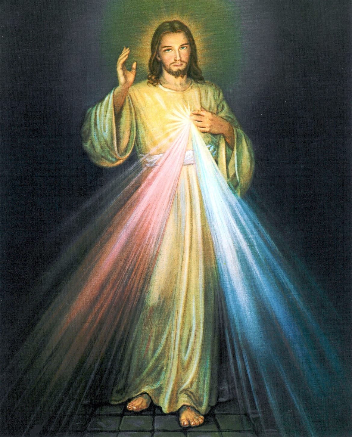 Look To Him And Be Radiant Divine Mercy Watercolor Art Page